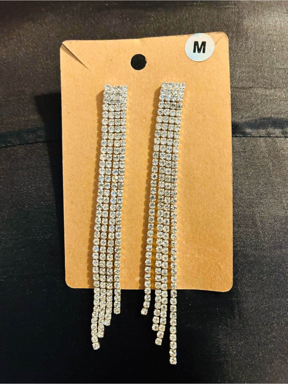 Crystal Fringe Drop Earrings - Silver Tone